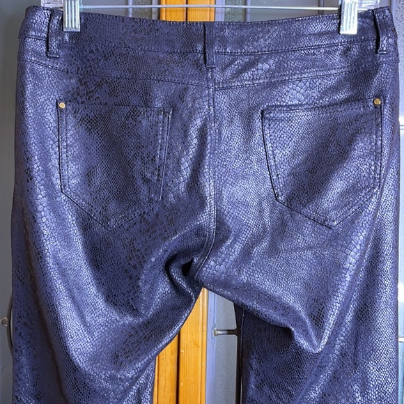 Zara Snakeskin Print Stretch w/ Gold Zipper Pants - Picture 11 of 13